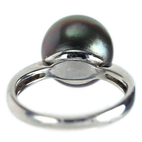 【中古】PT900 tahiti Pearl タヒチパールリング 11.2mm 5.9g #10 鑑別書付き