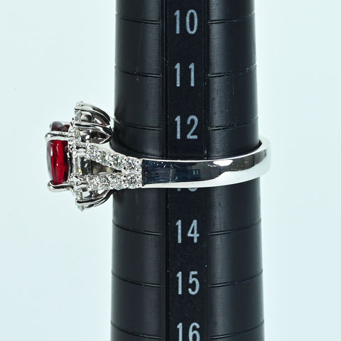 【中古】PT900 RUBYマダガスカル産非加熱ルビーリング R2.12ct D1.10ct GRS鑑別書 7.9g #13