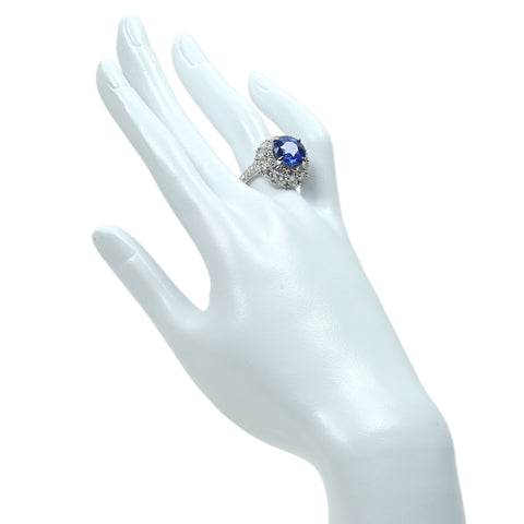 【中古】K18WG SAPPHIRE サファイア リング S6.62ct D4.20ct 9.5g GRS