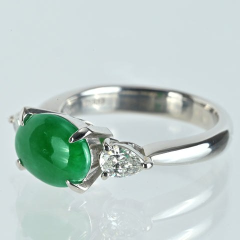 【中古】PT900 JADEITE ヒスイリング J1.96ct D0.43ct CGLソーティング #12.5 7.9g