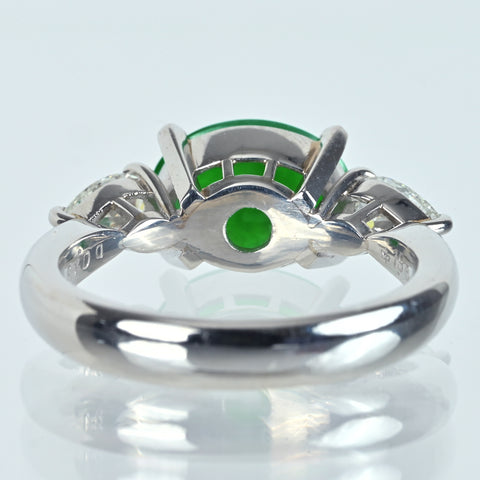 【中古】PT900 JADEITE ヒスイリング J1.96ct D0.43ct CGLソーティング #12.5 7.9g