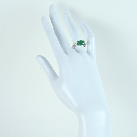 【中古】PT900 JADEITE ヒスイリング J1.96ct D0.43ct CGLソーティング #12.5 7.9g