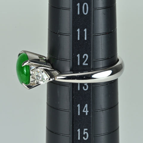 【中古】PT900 JADEITE ヒスイリング J1.96ct D0.43ct CGLソーティング #12.5 7.9g