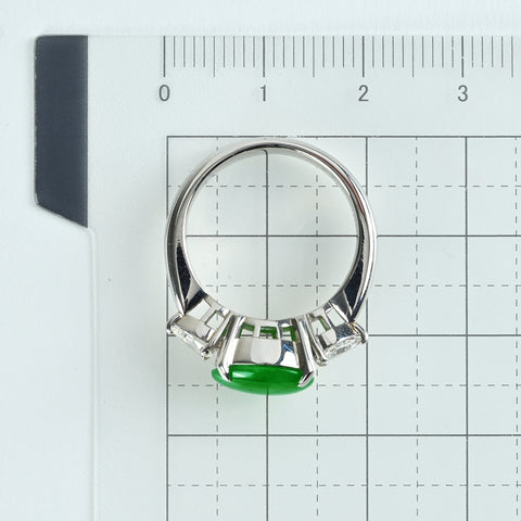 【中古】PT900 JADEITE ヒスイリング J1.96ct D0.43ct CGLソーティング #12.5 7.9g