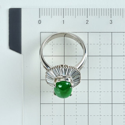 【中古】PT900 JADEITE ヒスイリング J4.01ct D1.20ct #12 12.8g