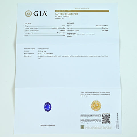 【中古】PT900 SRILANKA SAPPHIRE スリランカ産サファイアリング S3.83ct D0.79ct GIA鑑別書 #12 7.1g