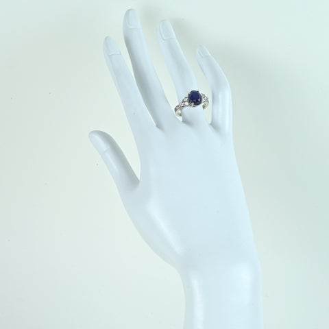 【中古】PT900 SRILANKA SAPPHIRE スリランカ産サファイアリング S3.83ct D0.79ct GIA鑑別書 #12 7.1g