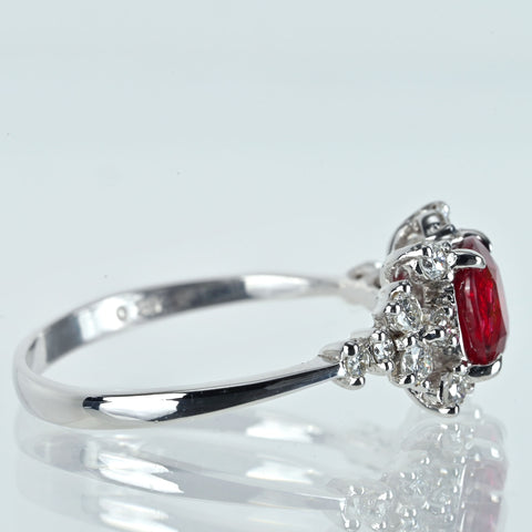 【中古】 K18WG RUBY 非加熱ルビーリング R1.27ct D0.39ct AIGS鑑別書付き 2.8g #13