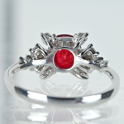 【中古】 K18WG RUBY 非加熱ルビーリング R1.27ct D0.39ct AIGS鑑別書付き 2.8g #13
