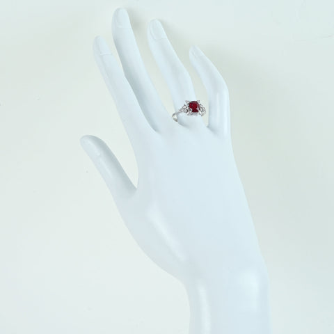 【中古】 K18WG RUBY 非加熱ルビーリング R1.27ct D0.39ct AIGS鑑別書付き 2.8g #13