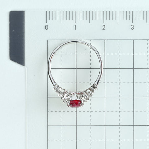 【中古】 K18WG RUBY 非加熱ルビーリング R1.27ct D0.39ct AIGS鑑別書付き 2.8g #13
