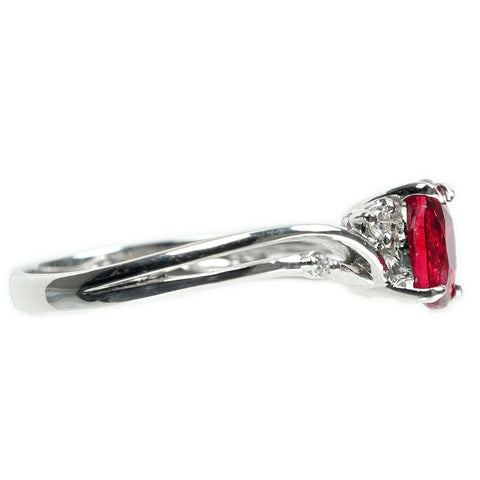 【中古】K18WG no heat RUBY 非加熱ピジョンブラッドルビーリング R 1.02ct D0.08ct AIGS鑑別書 2.6g #13