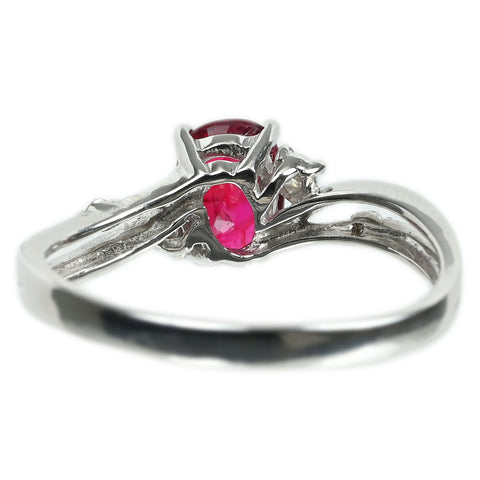 【中古】K18WG no heat RUBY 非加熱ピジョンブラッドルビーリング R 1.02ct D0.08ct AIGS鑑別書 2.6g #13