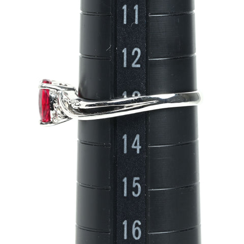 【中古】K18WG no heat RUBY 非加熱ピジョンブラッドルビーリング R 1.02ct D0.08ct AIGS鑑別書 2.6g #13