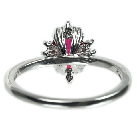 【中古】K18WG no heat RUBY非加熱ピジョンブラッド ルビー リング R1.01ct D0.08ct AIGS 2.9g #11.5
