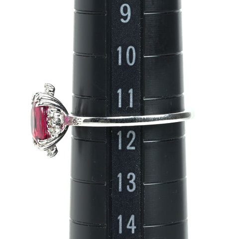 【中古】K18WG no heat RUBY非加熱ピジョンブラッド ルビー リング R1.01ct D0.08ct AIGS 2.9g #11.5