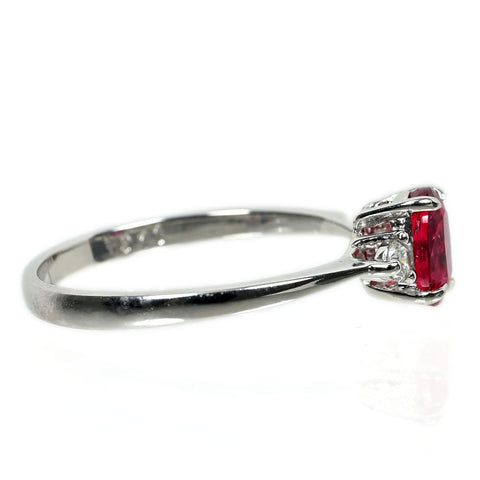 【中古】K18WG RUBY ルビー リング R1.03ct D0.11 ピジョンブラッド AIGS鑑別書 2.2g