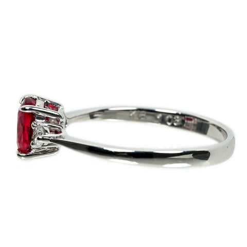 【中古】K18WG RUBY ルビー リング R1.03ct D0.11 ピジョンブラッド AIGS鑑別書 2.2g