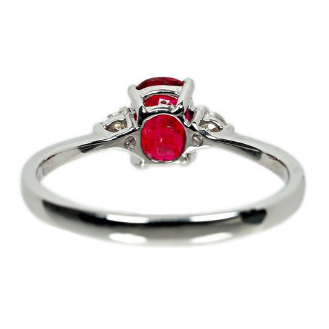 【中古】K18WG RUBY ルビー リング R1.03ct D0.11 ピジョンブラッド AIGS鑑別書 2.2g