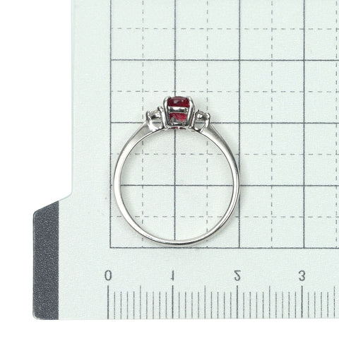 【中古】K18WG RUBY ルビー リング R1.03ct D0.11 ピジョンブラッド AIGS鑑別書 2.2g