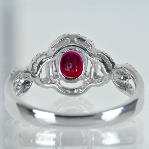 【中古】K18WG RUBY 非加熱ルビーリング R1.09ct D0.26ct AIGS鑑別書 3.5g #13