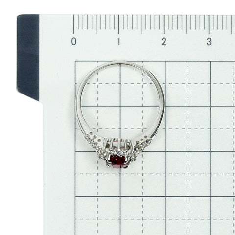 【中古】K18WG No heat RUBY非加熱ルビーリング R0.94ct D0.32ct AIGSピジョンブラッド 2.9g #13
