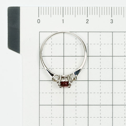 【中古】K18WG no heat RUBY 非加熱ピジョンブラッドルビー リング R1.08ct D0.10ct AIGS鑑別書 1.9g #13.5