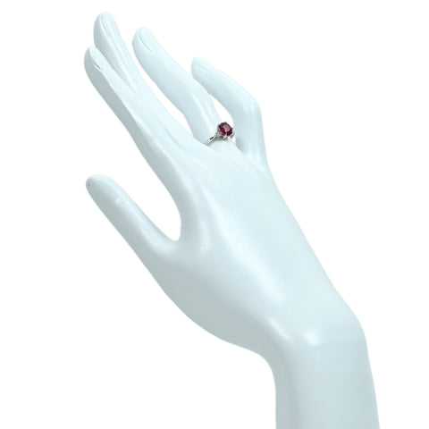 【中古】K18WG no heat RUBY 非加熱ピジョンブラッドルビー リング R1.08ct D0.10ct AIGS鑑別書 1.9g #13.5