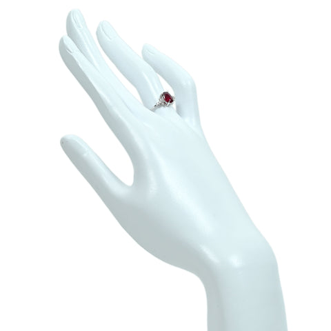 【中古】K18WG no heat RUBY 非加熱ピジョンブラッドルビーリング R1.03ct D0.12ct AIGS鑑別書 2.2g #13