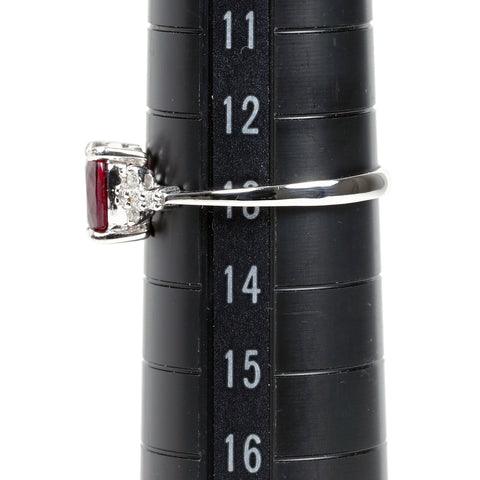 【中古】K18WG no heat RUBY 非加熱ピジョンブラッドルビーリング R1.03ct D0.12ct AIGS鑑別書 2.2g #13