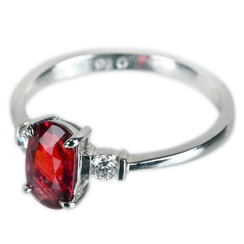 【中古】K18WG no heat RUBY 非加熱ピジョンブラッドルビーリング R1.12ct D0.15ct AIGS鑑別書 2.4g #13.5