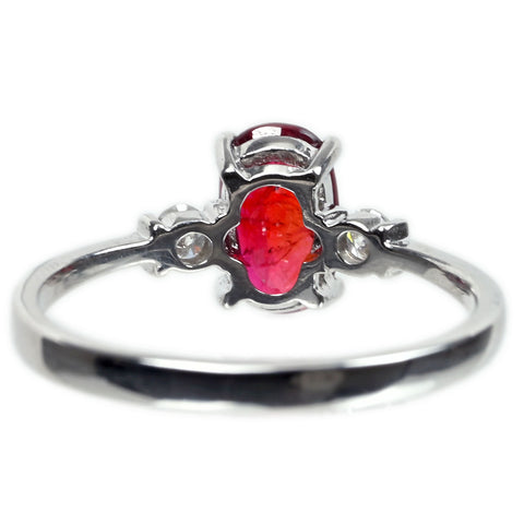 【中古】K18WG no heat RUBY 非加熱ピジョンブラッドルビーリング R1.12ct D0.15ct AIGS鑑別書 2.4g #13.5