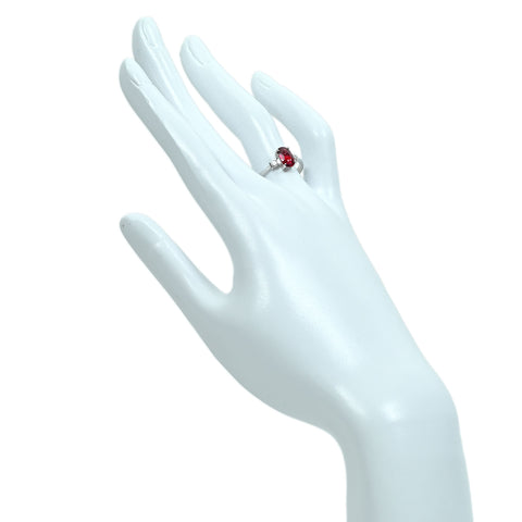 【中古】K18WG no heat RUBY 非加熱ピジョンブラッドルビーリング R1.12ct D0.15ct AIGS鑑別書 2.4g #13.5