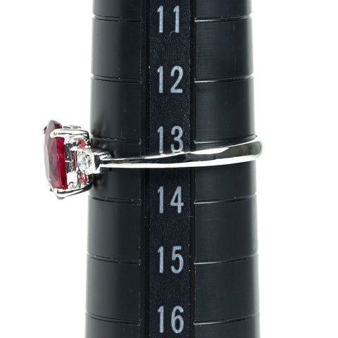 【中古】K18WG no heat RUBY 非加熱ピジョンブラッドルビーリング R1.12ct D0.15ct AIGS鑑別書 2.4g #13.5