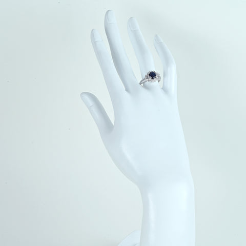【中古】K18WG SAPPHIRE サファイアリング S1.43ct D0.51ct 4.2g #14