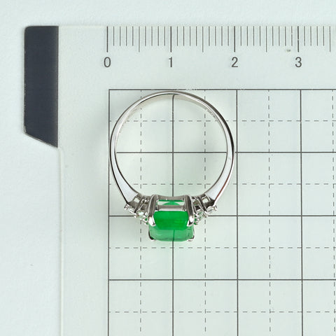 【中古】K18WG EMERALDエメラルドリング E2.26ct D0.17ct 3.0g #13