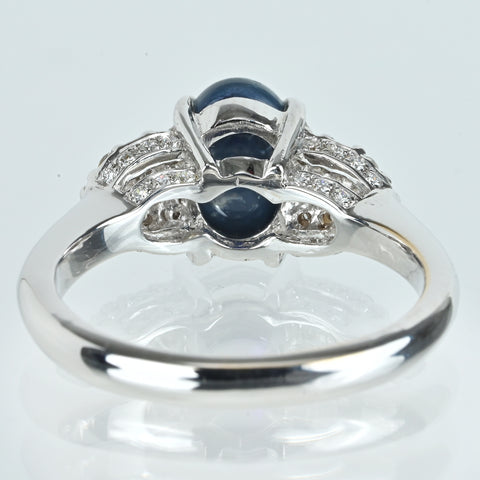 K18WG ブラックオパールリング BO1.02ct D0.35ct #13.5 鑑別