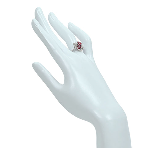 【中古】K18WG no heat RUBY 非加熱ピジョンブラッドルビー R1.03ct/R1.02ct D0.61 AIGS鑑別書 4.8g #15