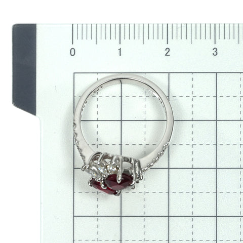 【中古】K18WG no heat RUBY 非加熱ピジョンブラッドルビー R1.03ct/R1.02ct D0.61 AIGS鑑別書 4.8g #15