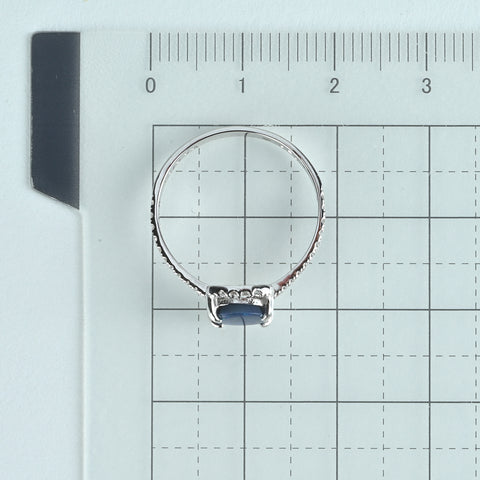【中古】K18WG BLACK OPAL ブラックオパールリング BO0.50ct D0.20ct 1.7g #13