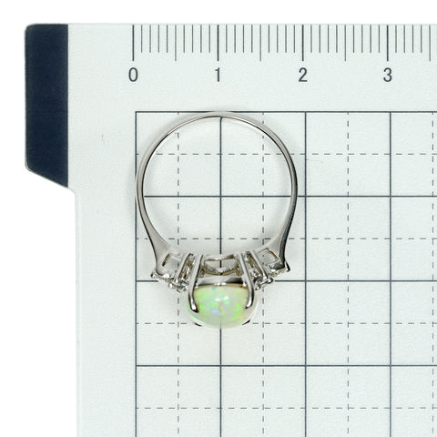 【中古】K18WG WHITE OPAL オパールリング OP2.44ct D0.20ct 3.0g #13