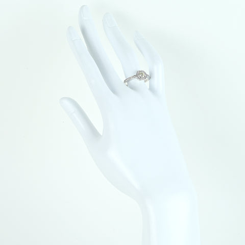 【中古】K18WG DIAMONDダイヤモンドリング 0.321ct D0.16ct 4.0g #14
