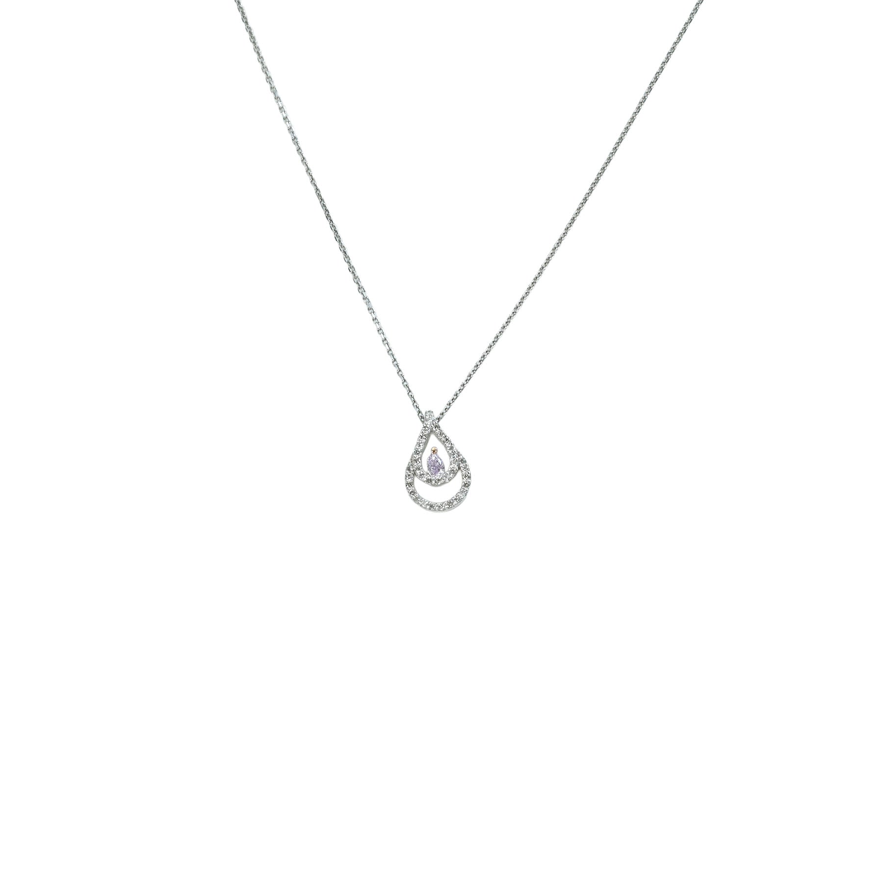 4/美品 Pt850×Pt900 ピンクダイヤ0.313ct ネックレス 中古】PT850/PT900 PINK DIAMONDピンクダイヤモンド ネックレス 0.111