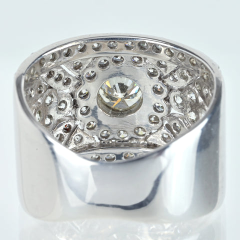 【中古】K18WG DIAMONDダイヤモンドリング 0.55ct D1.50ct 9.6g #13.5