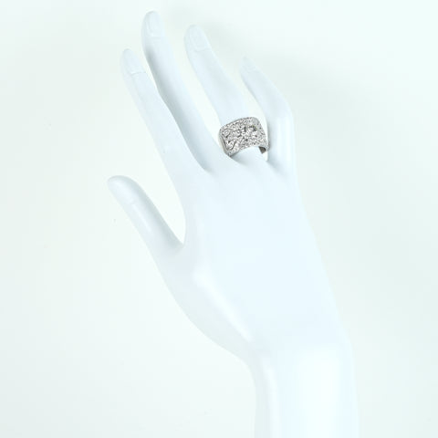 【中古】K18WG DIAMONDダイヤモンドリング 0.55ct D1.50ct 9.6g #13.5