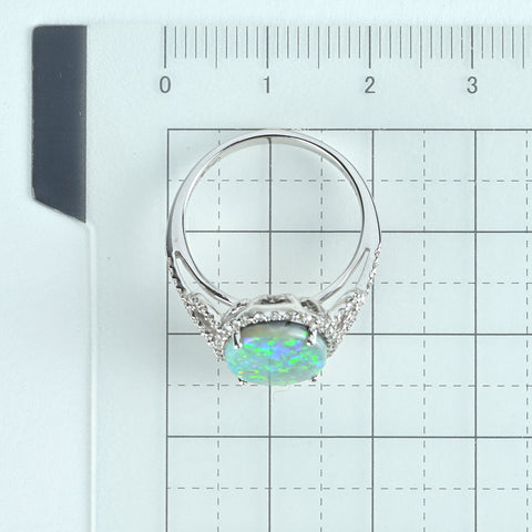 【中古】K18WG BLACK OPAL ブラックオパールリング BO2.46ct D0.35ct 4.1g #13