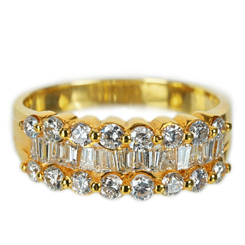【中古】K18YG DIAMONDダイヤモンドリング D1.13ct 4.3g #12.5