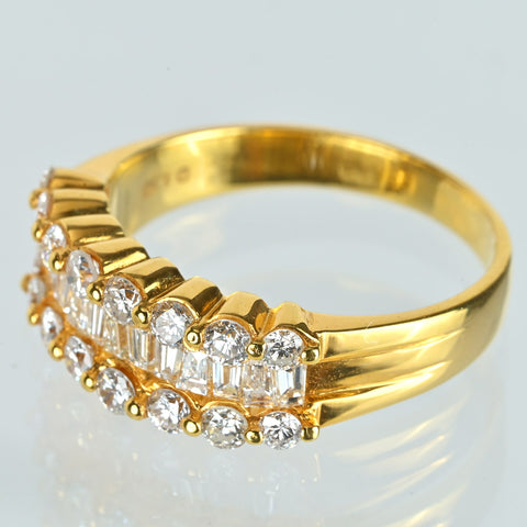 【中古】K18YG DIAMONDダイヤモンドリング D1.13ct 4.3g #12.5