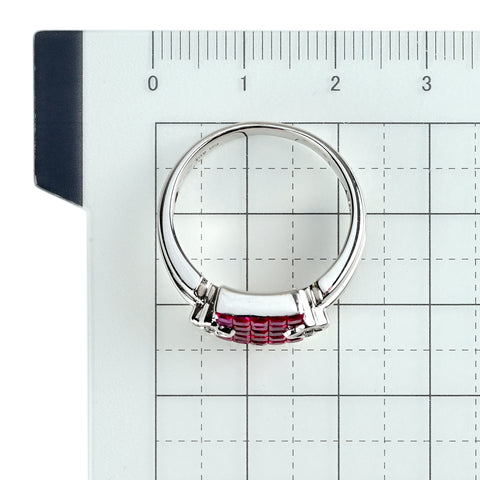 【中古】LES ESSENTIELLES レ・エッセンシャル K18WG RUBY ルビーリング インビジブルセッティング 6.7g #19