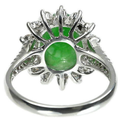 【中古】K18WG JADEITE ヒスイリング J4.04ct D0.57ct 5.4g #13